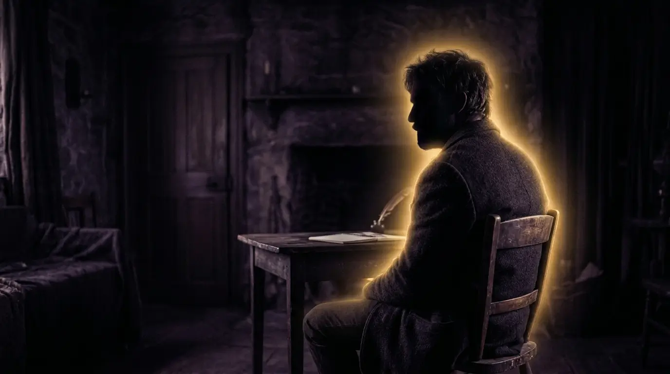 A man's silhouette split between warm golden light and cool shadow, symbolizing the hot and cold nature of a Leo man in relationships