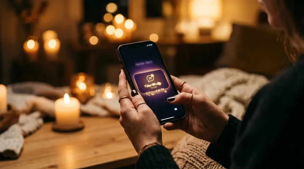 Woman receiving a message notification, representing signs a Scorpio man is coming back after no contact