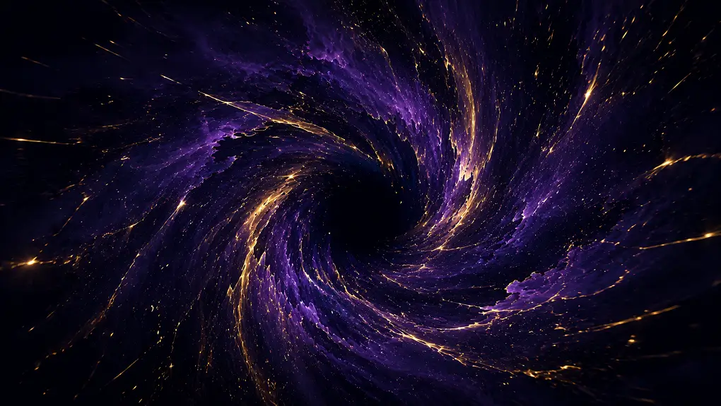 A cosmic spiral vortex dissolving into darkness, symbolizing the ghosting pattern of air sign zodiac signs in relationships